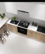 COCINA MODULAR COMPLETA EN BLANCO Y ROBLE MATE 244 CM - Imagen 2