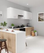 COCINA MODULAR COMPLETA EN BLANCO Y ROBLE MATE 244 CM - Imagen 3