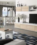 PACK DE MUEBLES DE SALÓN ANDREA NÓRDICOS BLANCO Y ROBLE - Imagen 3