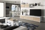 PACK DE MUEBLES DE SALÓN ANDREA NÓRDICOS BLANCO Y ROBLE - Imagen 4