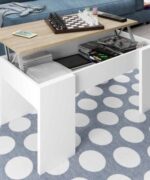 PACK DE MUEBLES DE SALÓN ANDREA NÓRDICOS BLANCO Y ROBLE - Imagen 6