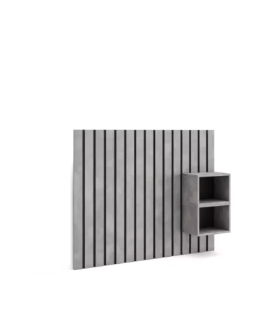 Cabecero con mesitas, 133x107x3cm, Cemento - Muebles de salón modernos