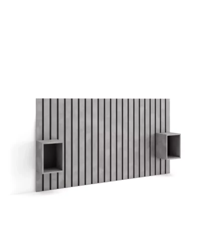 Cabecero con mesitas, 196x107x3cm, Cemento - Muebles de salón modernos