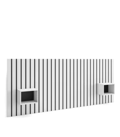 Cabecero con mesitas, 258x107x3cm, Blanco - Muebles de salón modernos