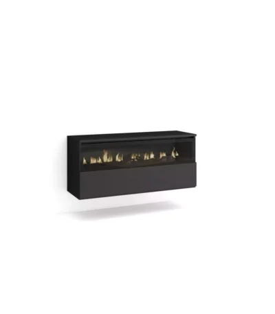 Chimenea eléctrica LED, 102x35x45cm, Colgado, Suspendido, Negro - Muebles de salón modernos