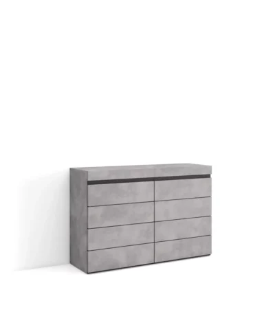 Cómoda, Cajonera, 114x35x75cm, Cemento - Muebles de salón modernos