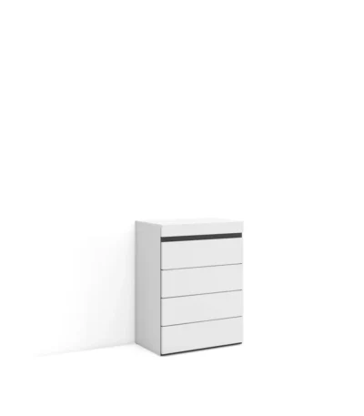Cómoda, Cajonera, 57x35x75cm, Blanco y negro - Muebles de salón modernos