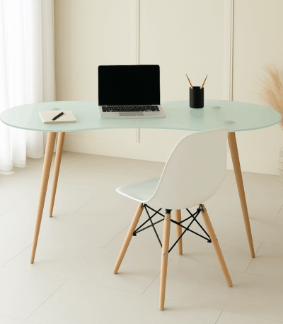 MESA ESCRITORIO SKAT TRANSLÚCIDO PATAS ASERRADAS - MESAS DE COMEDOR principal