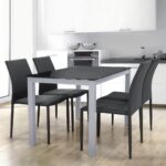 MESA CADELL FIJA 140 GRIS TAPA NEGRA - MESAS DE COMEDOR lateral