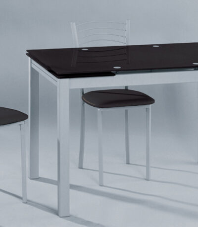 MESA BISBE EXTENSIBLE NEGRA CHASIS GRIS - MESAS DE COMEDOR principal