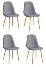 PACK DE 4 SILLAS JAMES GRIS ACERO ASERRADAS - SILLAS Y TABURETES lateral