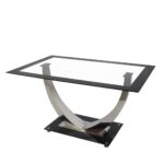 MESA UNIQUE NEGRA PATA CROMADA - MESAS DE COMEDOR lateral