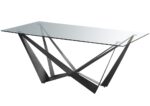 MESA W CRISTAL PATA ÁNGULOS NEGRA (1600*900*760) - MESAS DE COMEDOR lateral