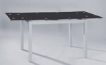 MESA BISBE EXTENSIBLE NEGRA CHASIS GRIS - MESAS DE COMEDOR lateral