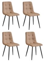 PACK 4 SILLAS PORTLAND MARRÓN CANELA - SILLAS Y TABURETES detalle