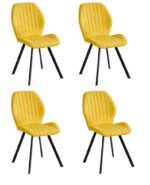 PACK 4 SILLAS DELAWARE 2 MOSTAZA PATA NEGRA - SILLAS Y TABURETES detalle