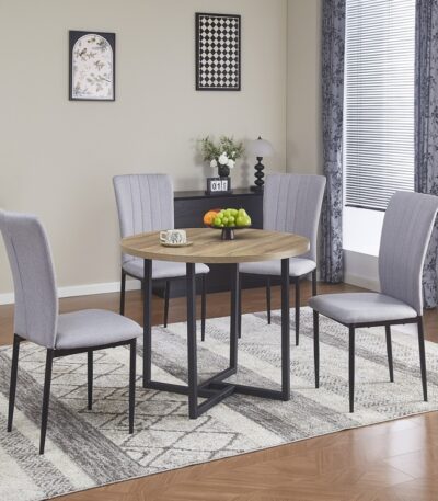 MESA CLEVELAND 2 TAPA REDONDA MELAMINA ASERRADA PATAS METAL. - MESAS DE COMEDOR HomeCraft principal