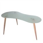 MESA ESCRITORIO SKAT TRANSLÚCIDO PATAS ASERRADAS - MESAS DE COMEDOR lateral