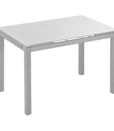 MESA BISBE EXTENSIBLE BLANCA CHASIS GRIS - MESAS DE COMEDOR principal