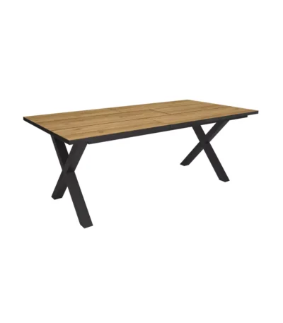 Mesa Comedor, 194x90x74 cm, Roble y negro - Muebles de salón modernos