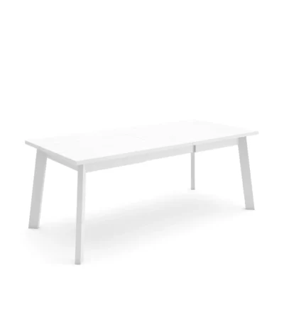Mesa Comedor, 194x90x74cm, Blanco, Patas de madera - Muebles de salón modernos
