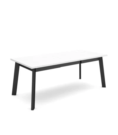 Mesa Comedor, 194x90x74cm, Blanco, Patas de madera - Muebles de salón modernos