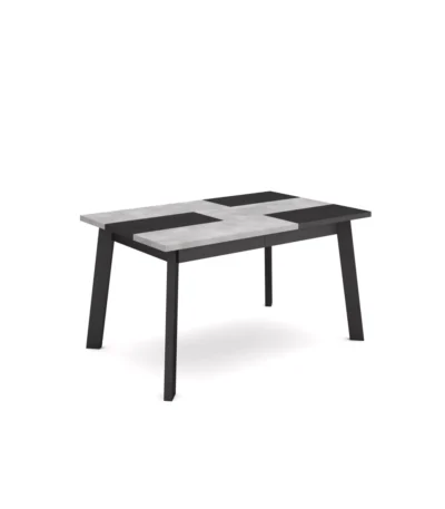 Mesa Comedor, 140x90x74cm, Cemento, Patas de madera - Muebles de salón modernos