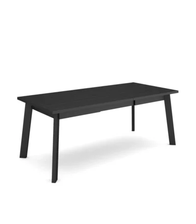 Mesa Comedor, 194x90x74cm, Negro, Patas de madera - Muebles de salón modernos