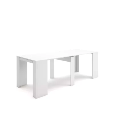 Mesa Consola extensible, 58/222x90x77cm, Blanco - Muebles de salón modernos