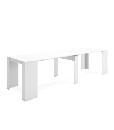 Mesa Consola extensible, 58/302x90x77cm, Blanco - Muebles de salón modernos
