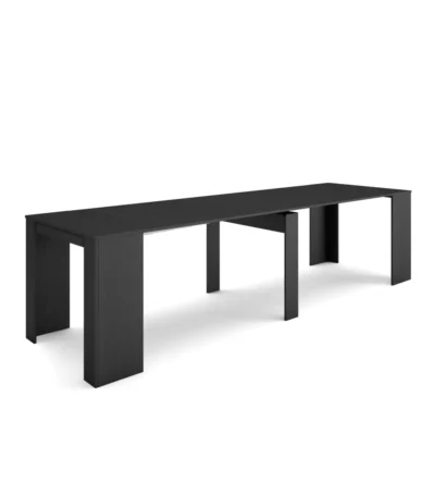 Mesa Consola extensible, 58/302x90x77cm, Negro - Muebles de salón modernos