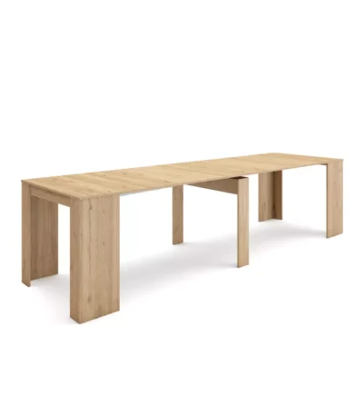 Mesa Consola extensible, 58/302x90x77cm, Roble - Muebles de salón modernos
