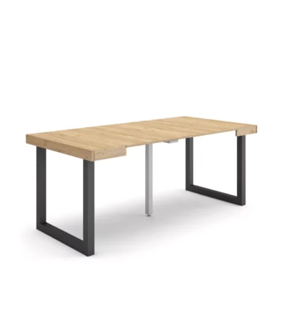 Mesa Consola extensible, 58/180x90x73cm, Roble, Patas madera maciza - Muebles de salón modernos