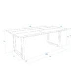Mesa Comedor, 194x90x75cm, Negro, Estilo Industrial - Muebles de Salón Modernos e Industriales vista 3 - LoungeStyle - Muebles online baratos