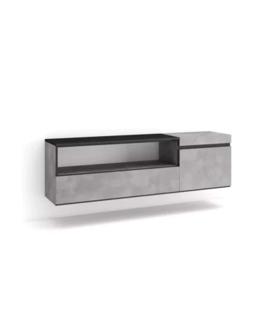 Mueble TV, 150x35x45cm, Televisión, Colgado, Suspendido, Cemento - Muebles de salón modernos