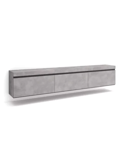 Mueble TV, 240x35x45cm, Televisión, Colgado, Suspendido, Cemento - Muebles de salón modernos