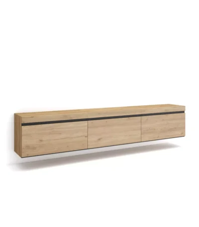 Mueble TV, 240x35x45cm, Televisión, Roble, Colgado, Suspendido, Roble - Muebles de salón modernos