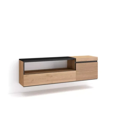 Mueble TV, 150x35x45cm, Televisión, Colgado, Suspendido, Roble - Muebles de salón modernos