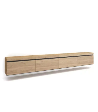 Mueble TV, 320x35x45cm, Televisión, Colgado, Suspendido, Roble - Muebles de salón modernos