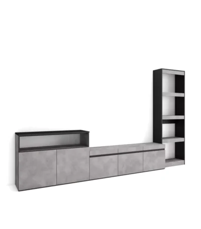 Muebles de Salón para TV, 310x35x186cm, Cemento - Muebles de salón modernos