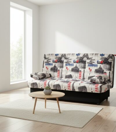 Sofá cama Nix convertible con arcón de almacenamiento integrado y tela antimanchas