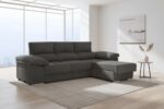Sofá chaiselongue Lira modular con 2 pufs independientes, reclinable y antimanchas