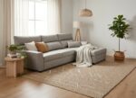 Sofá chaiselongue moderno Roar, diseño elegante y confort excepcional
