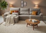 Sofá chaiselongue moderno Roar, diseño elegante y confort excepcional