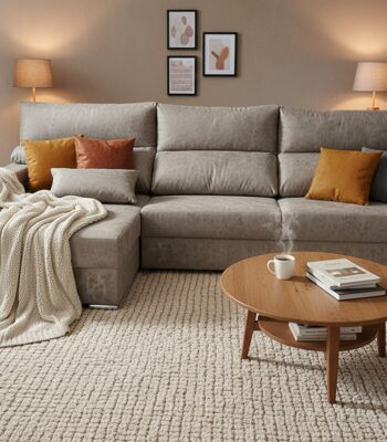 Sofá chaiselongue moderno Roar, diseño elegante y confort excepcional