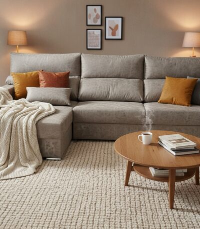 Sofá chaiselongue moderno Roar, diseño elegante y confort excepcional