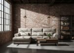 Sofá chaiselongue moderno Roar, diseño elegante y confort excepcional