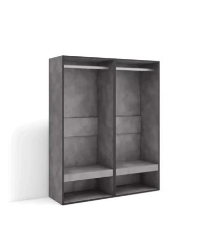 Vestidor abierto, 120x35x145cm, Cemento - Muebles de salón modernos