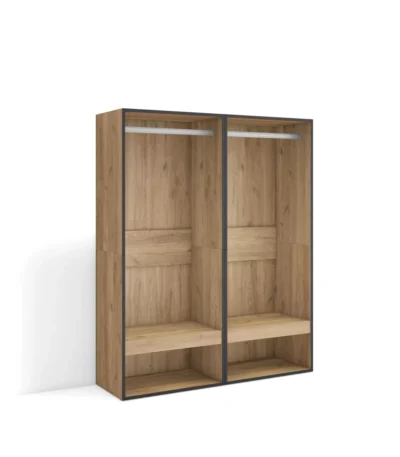 Vestidor abierto, 120x35x145cm, Roble - Muebles de salón modernos