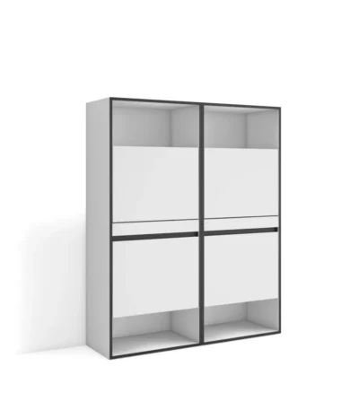 Zapatero, 120x35x145cm, Blanco - Muebles de salón modernos